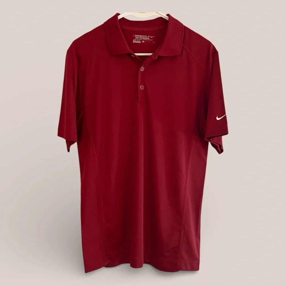 Nike MENS Brick Red Tour Performance Dri-Fit Golf Polo Sz S